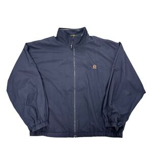 Vintage Tommy Hilfiger Golf Mens XXL Navy Zip Windbreaker Jacket Lightweight
